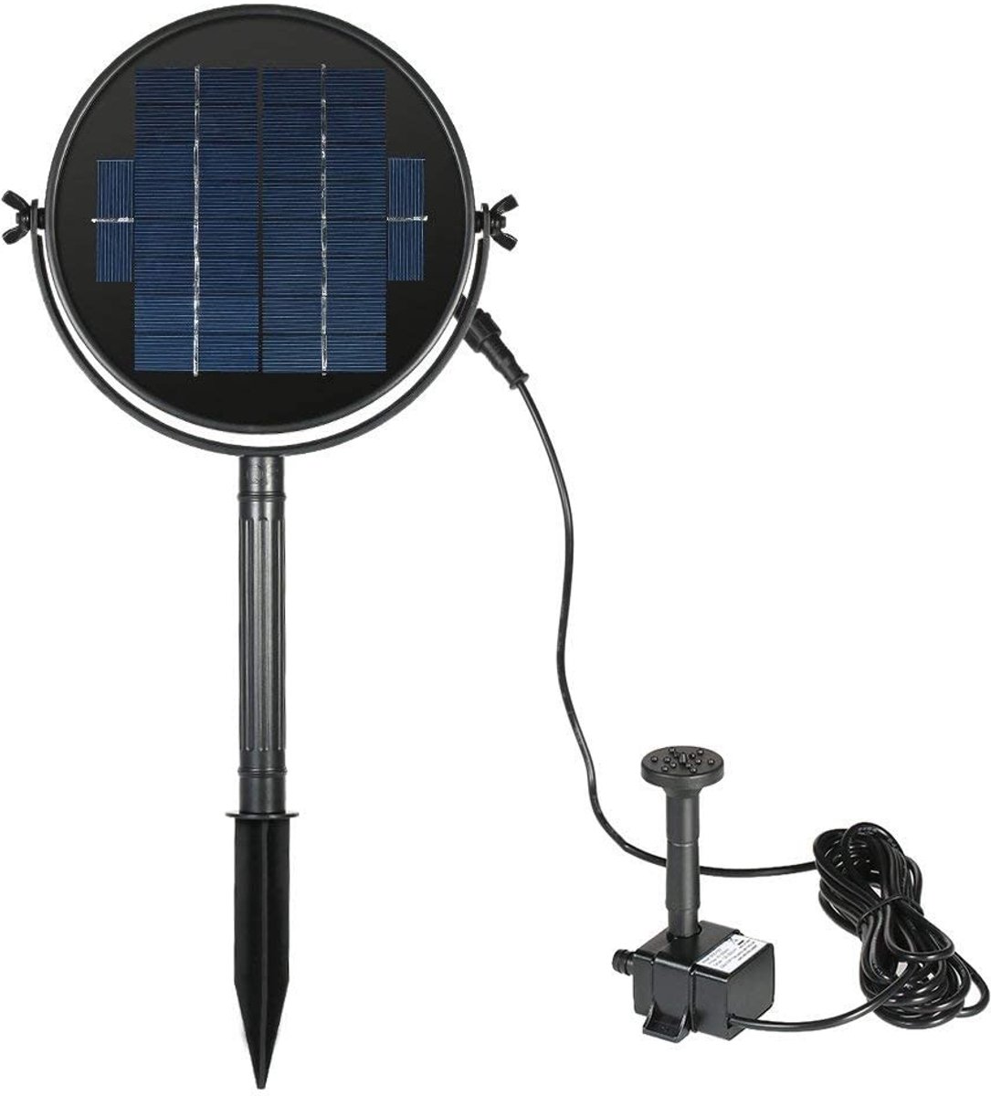 aladdien - Zonne-energie fontein pomp - Borstelloze waterpomp - Energiebesparend - Compact formaat - Verschillende fonteinsproeiers - Ideaal voor tu..