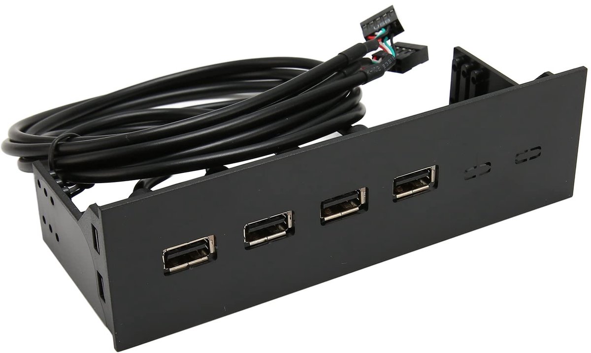 - USB 2.0 Voorpaneel Hub 19 pins - Installatiegemak - Computeruitbreiding met 4 USB-poorten