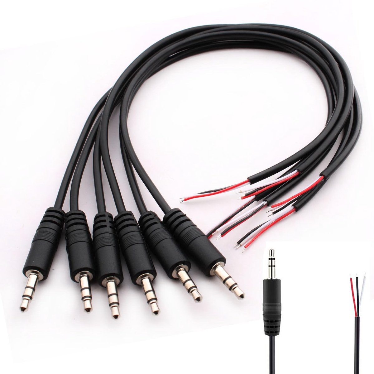Set van 6 3,5 mm TRS Audio Stekkers voor Headphone Reparatie