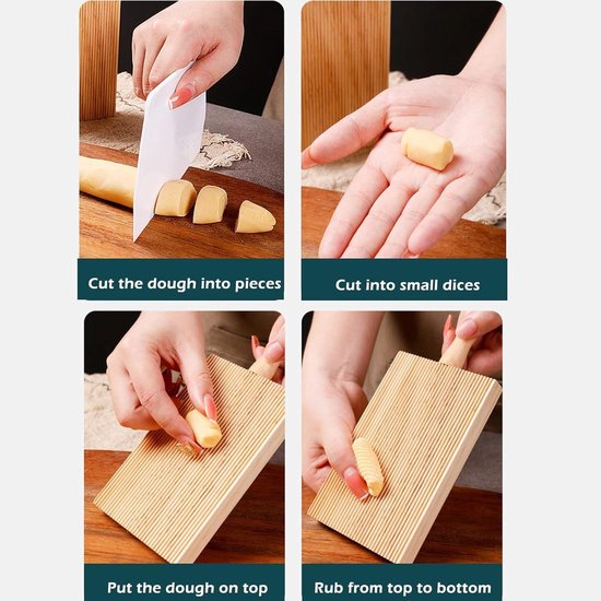 Gnocchi Houten Plank - Pastala Plank - Gnocchi Maker - Voor Eenvoudige Productie van Authentieke Thuisgemaakte Pasta en Boter - Keukenhulpmiddelen - Niet Plakkerig — afbeelding 3