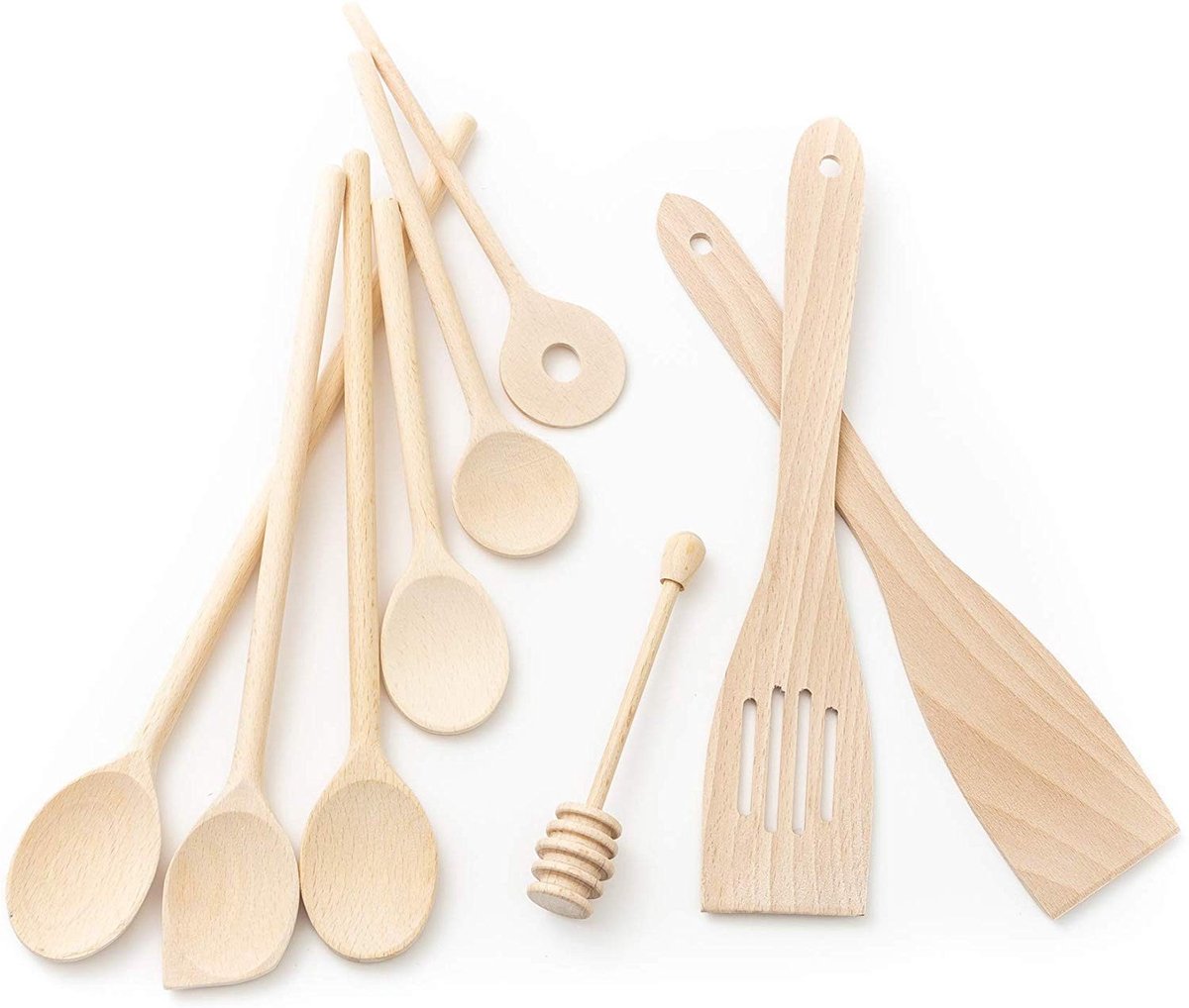 9-delige Keukengereedschapset Hout - Kooklepels, Spatels - Beukenhout
