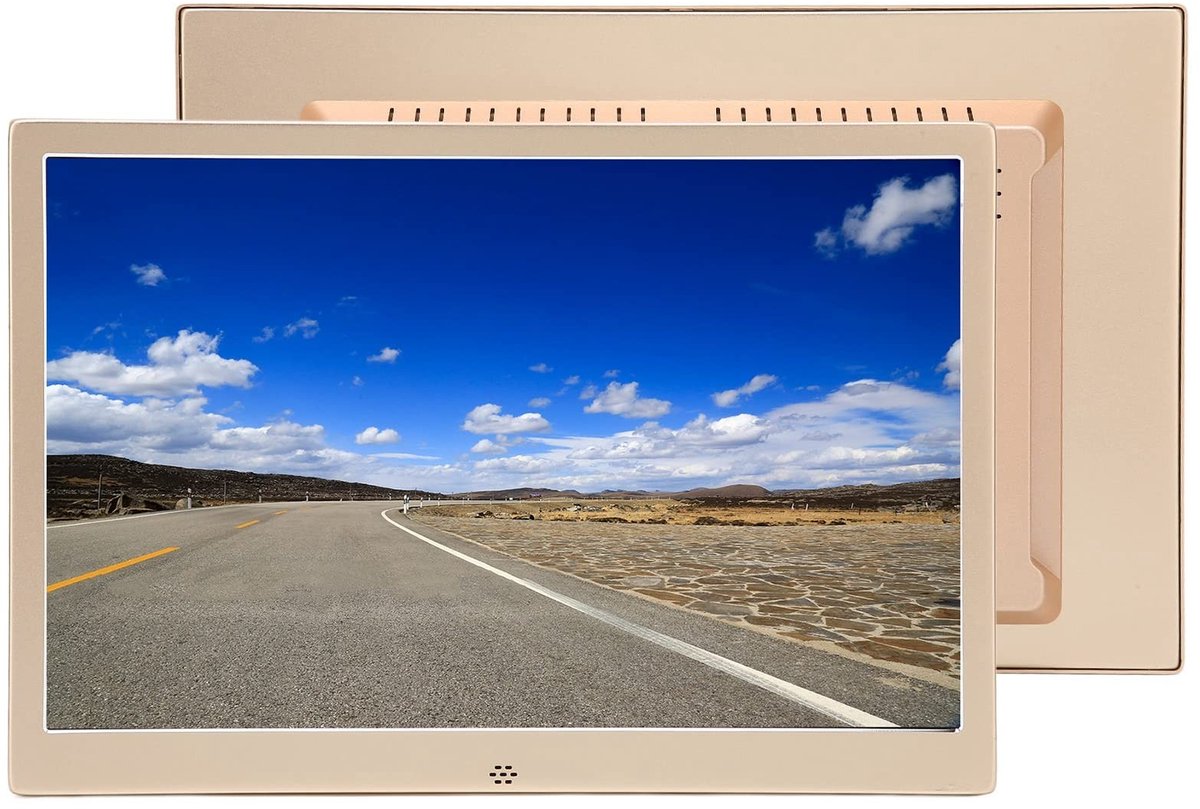 aladdien - Digitale Fotolijst - 1280x800 FHD - Met Wifi - Video en Muziek Speler - 12 Inch - Voor Thuis - In Zwart