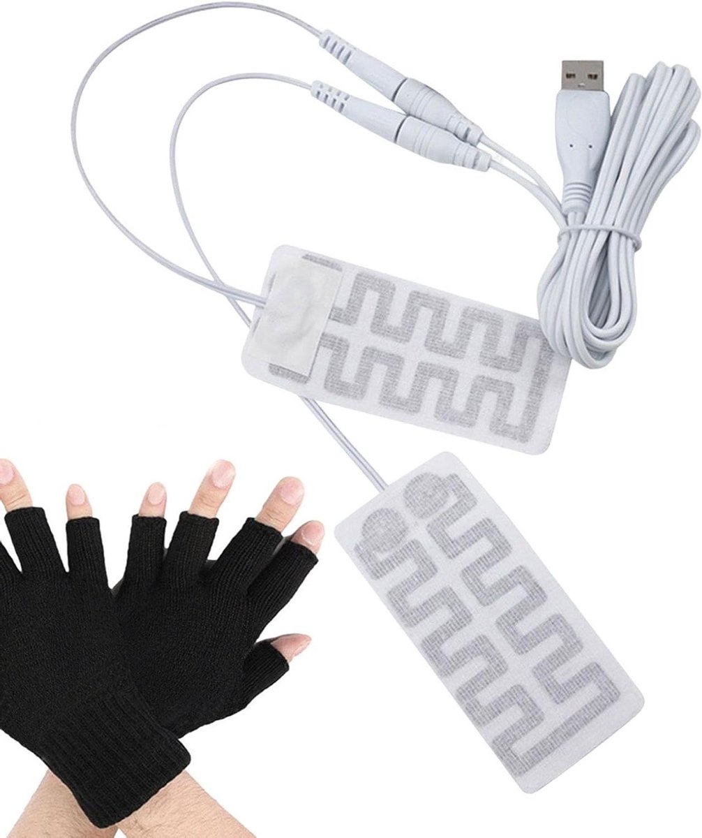USB Verwarmingsfolie - Elektrisch Kussen - Warm Blijven - Snelle Stabiele Verwarming - 45 x 9 cm - Zwart