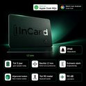 Zwarte InCard tracker met groen lichteffect, 1,7 mm dik, IP68 waterdicht.