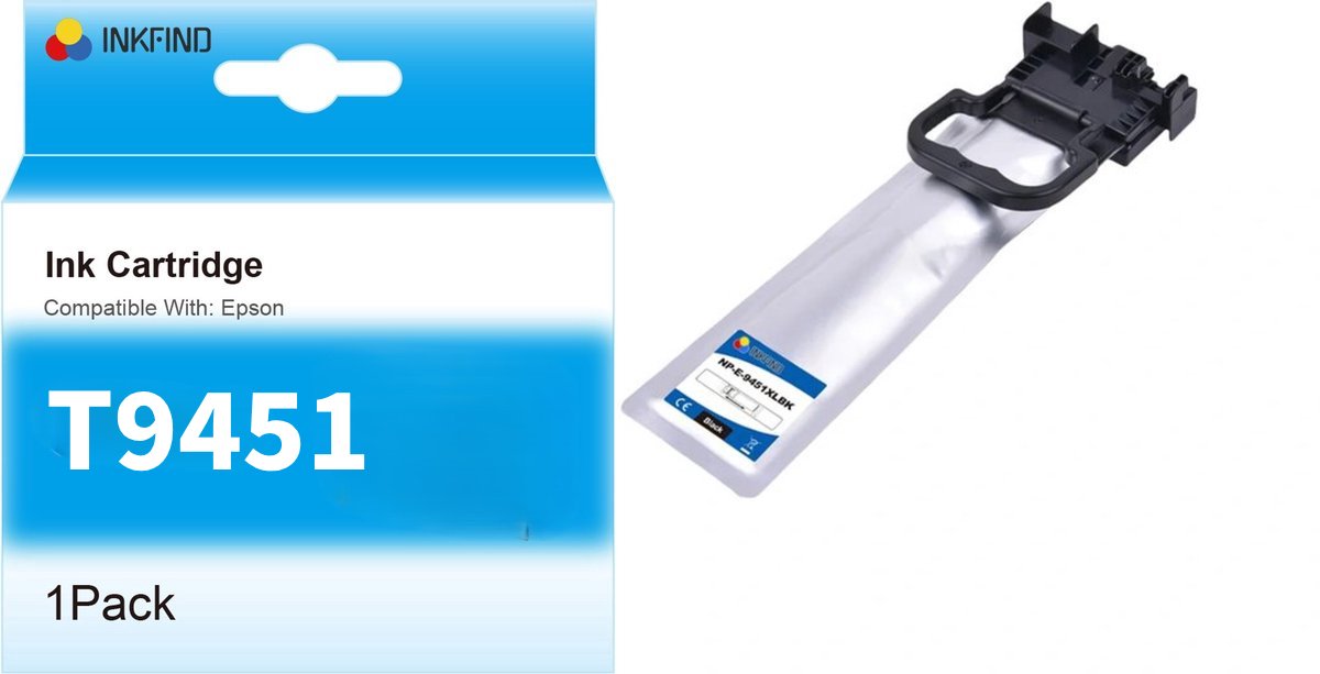 INKFIND T945 Zwart Inktcartridge compatibel met Epson T945 (T9451) Hoge Capaciteit - 1-pack Zwart*1