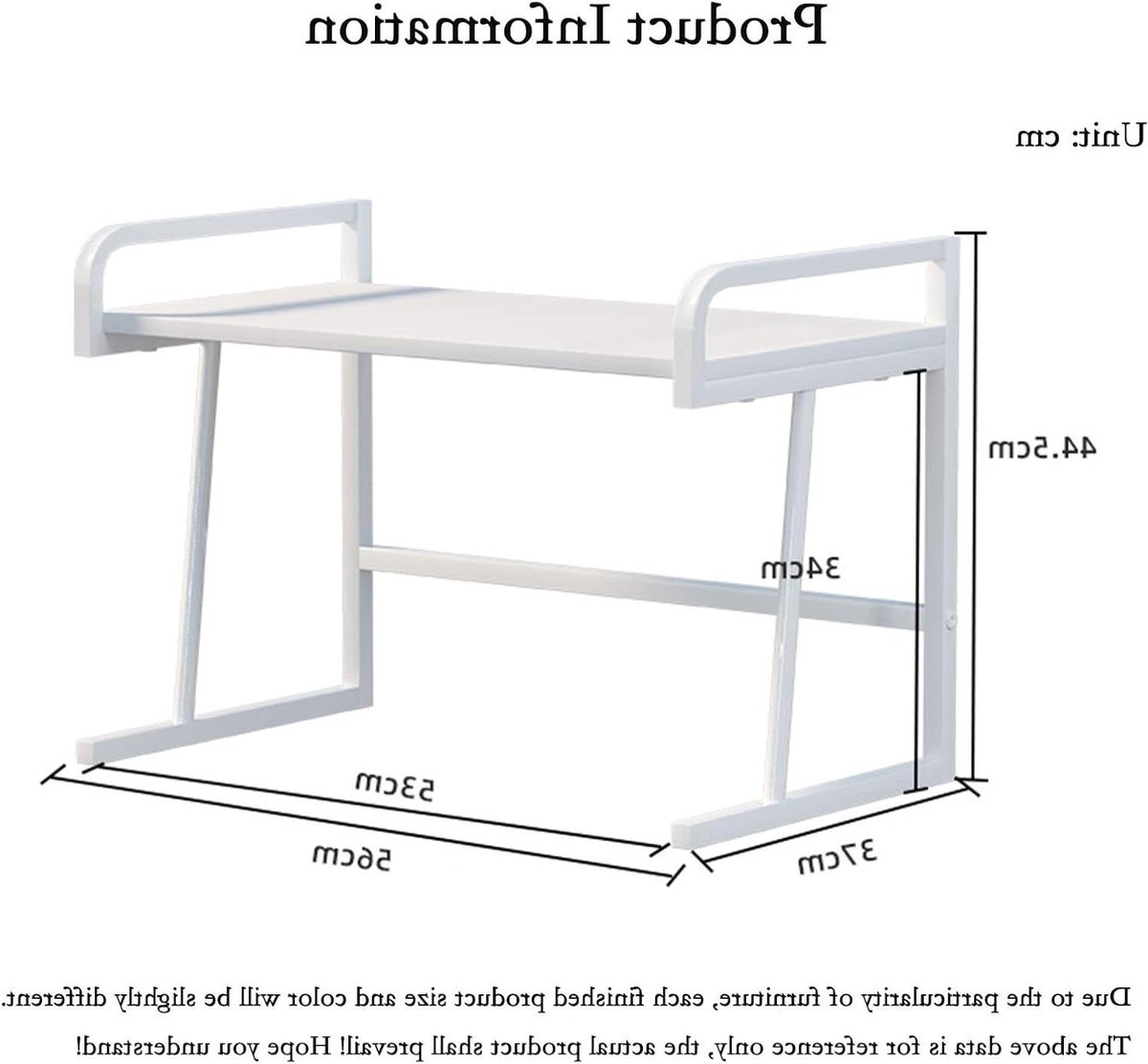 Printerstandaard - Opslagrek - Kantoor Organiseren - Dubbellaags Ontwerp - 56cm Breed - Zwart