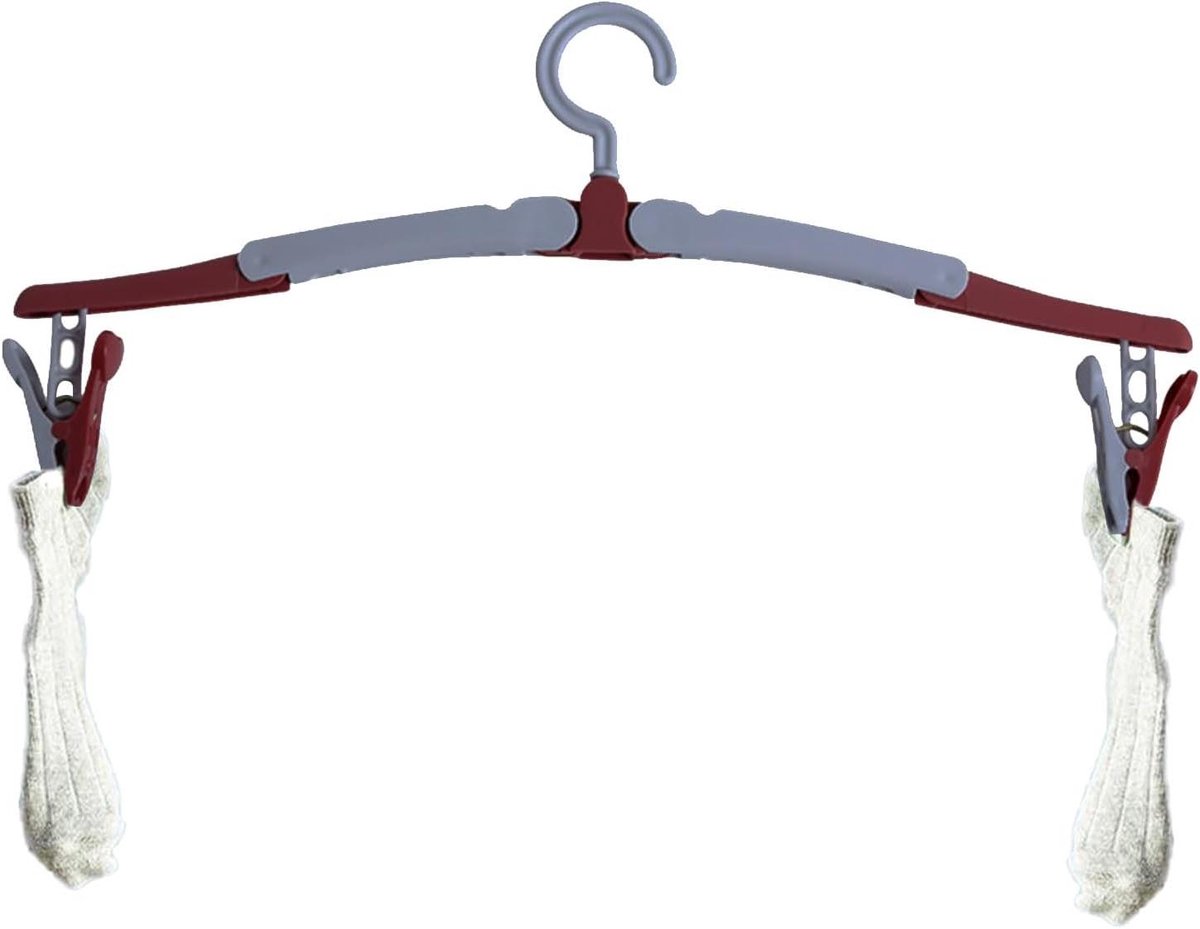 Opvouwbare kleerhanger - Reishanger kleding - Kleding drogen - Antislip ontwerp - 38.5 cm - Rood