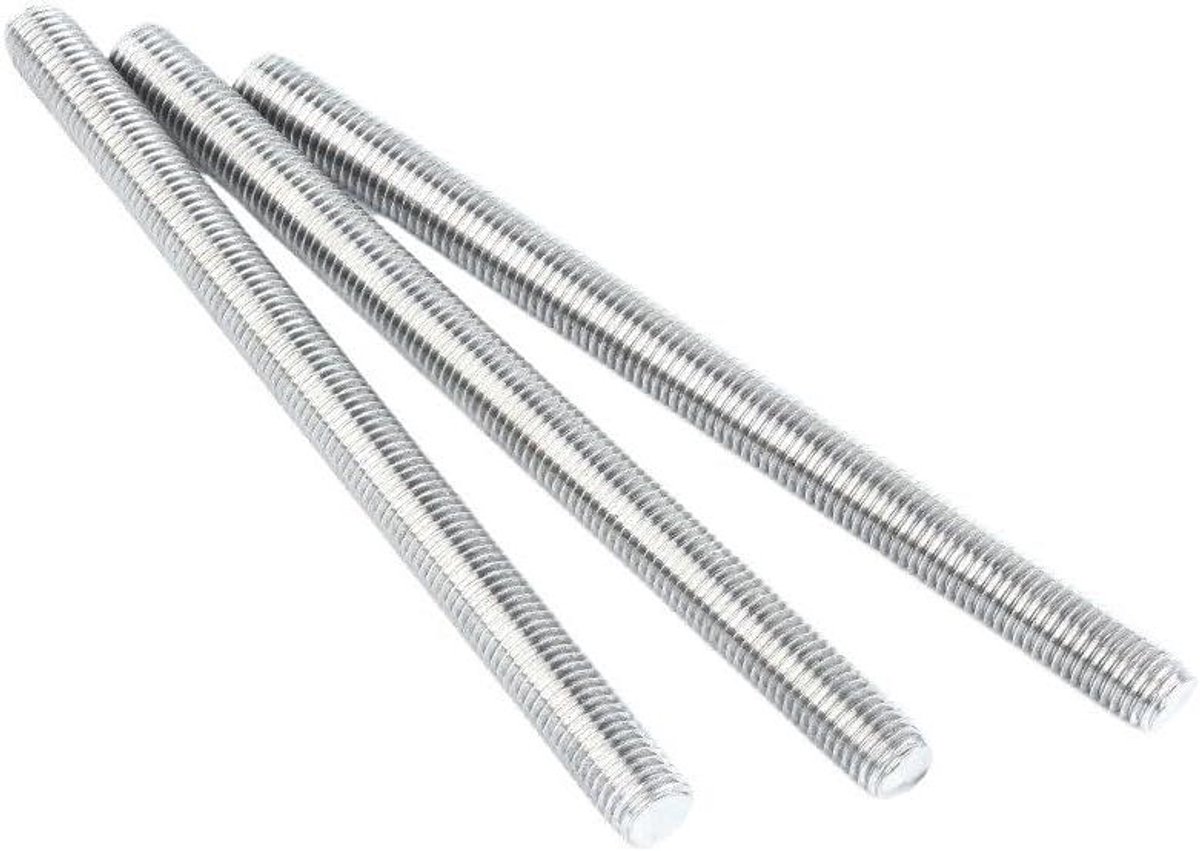 Draadstang Set - Volledige Staven - Bevestigen Assemblages - Roestvrij Staal 304 - M4 130mm 10 Stuks - Zilverkleurig