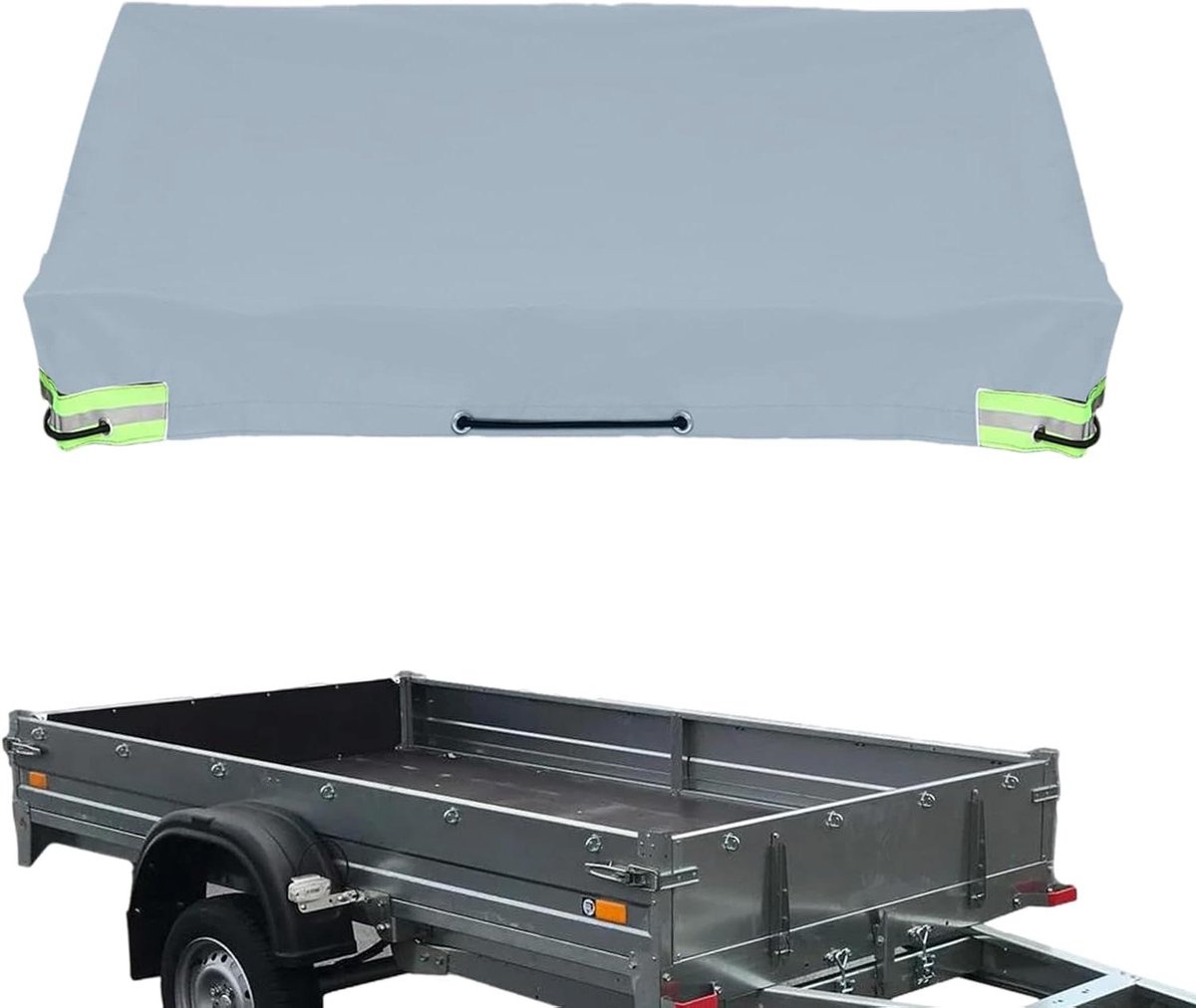Dekzeil Aanhangwagen - Trailerhoes - Bescherming Transport - Waterdicht Scheurbestendig - 207x114x10 cm - Zwart