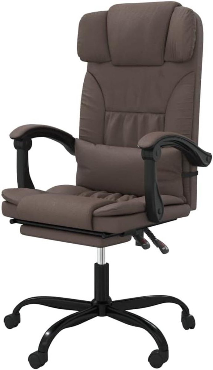 Bureaustoel Verstelbaar - Kantoor Zitmeubel - Comfortabel Werken - Verstelbare Rugleuning Voetensteun - 63 x 56 x 122 cm - Bruin