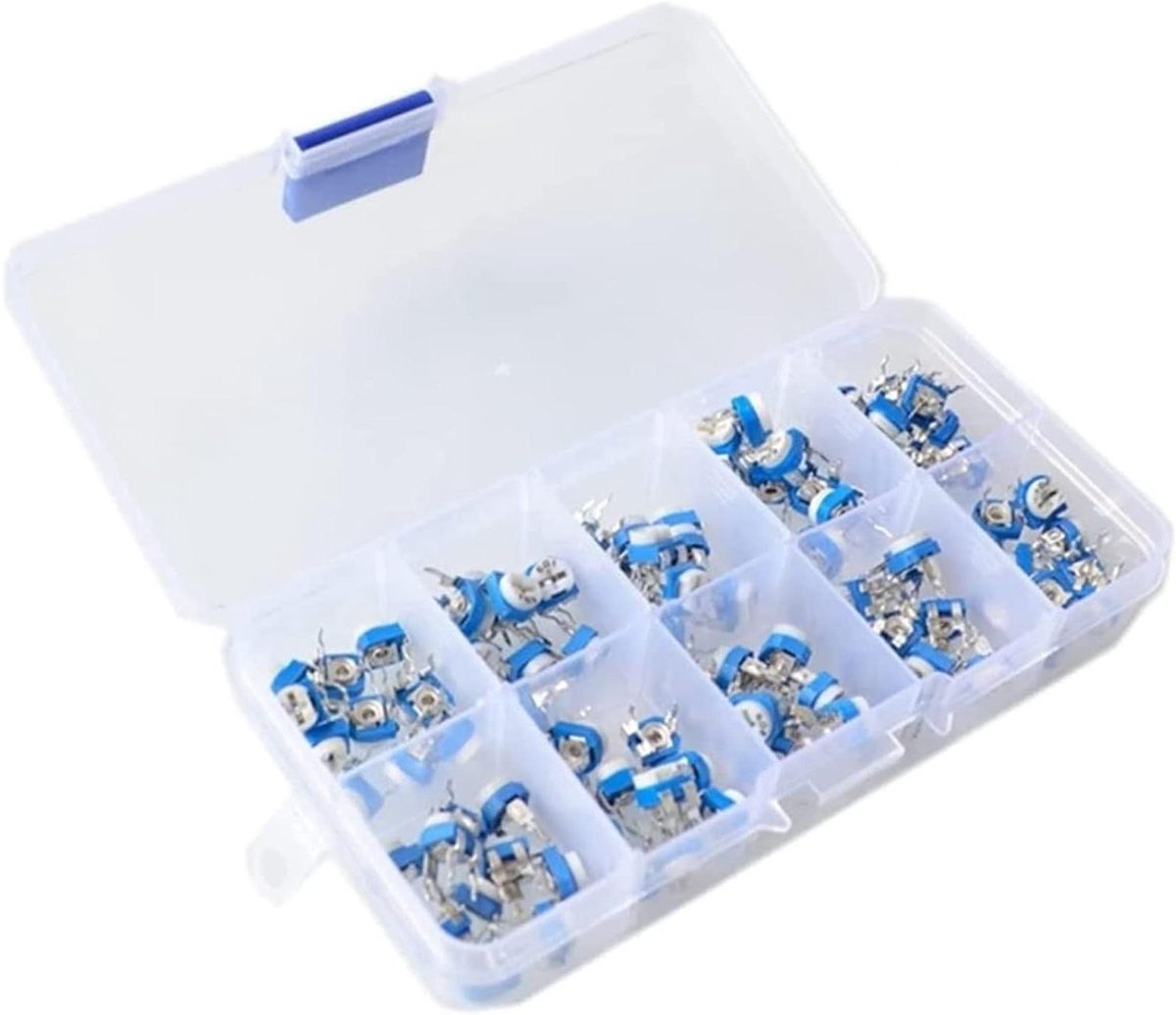 Potentiometer Set - Variabele Weerstand - Elektronica Reparatie - 10 Verschillende Waarden - 100 Stuks - Niet Van Toepassing