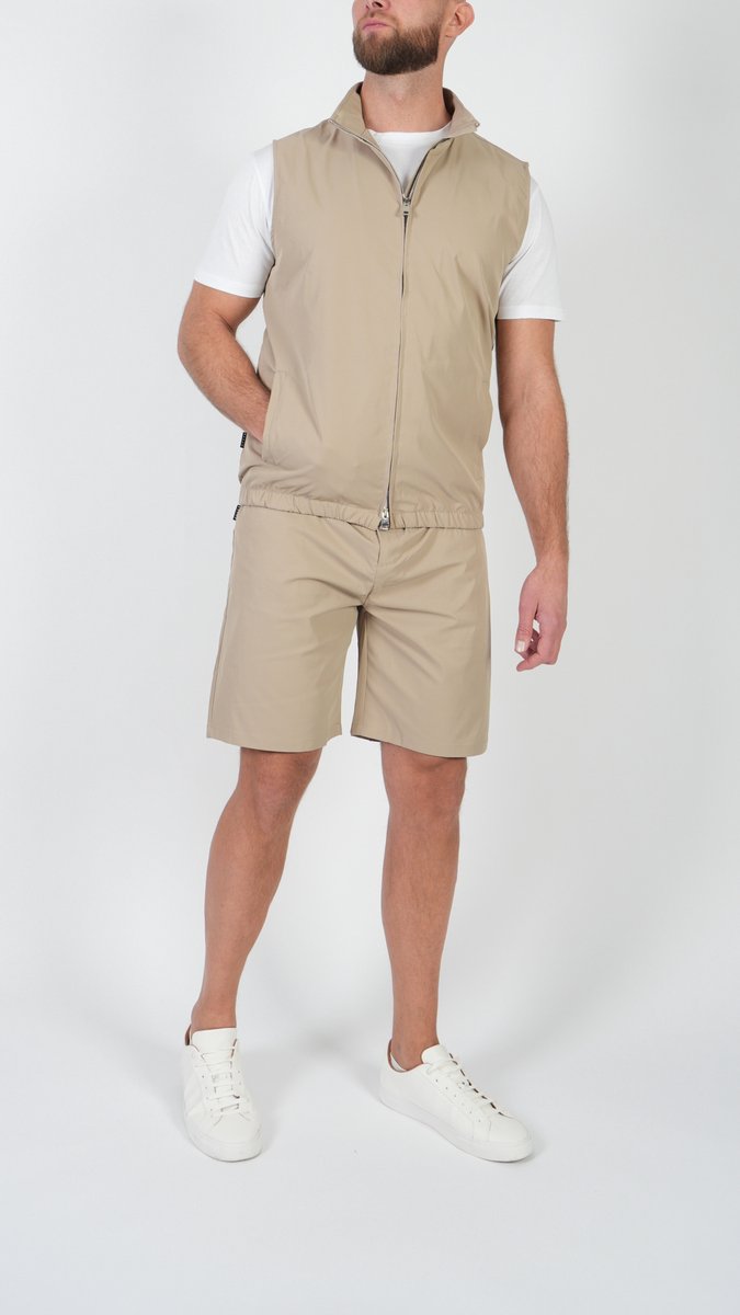 BASKO - ZOMERSET - GILET + SHORT - BEIGE - MAAT XL