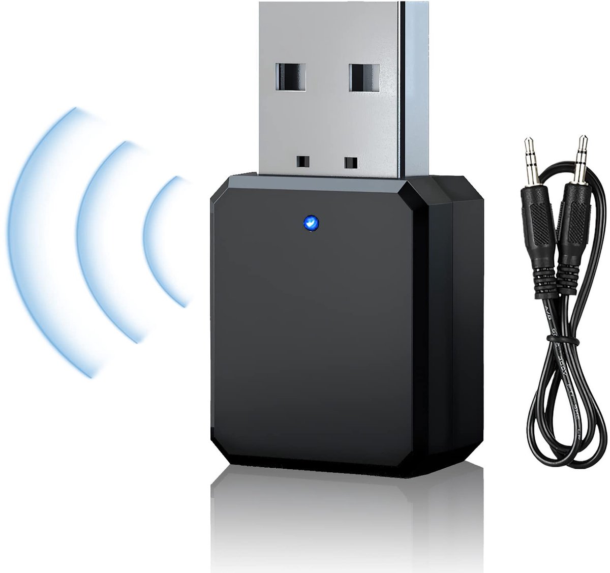 aladdien - Bluetooth Adapter - 5.1 USB Dongle - Dual Output - AUX en USB - Auto - Draadloos - Geschikt voor Auto - Adapter