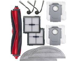 9 stuks - accessoirekit voor de Roborock Q10 S5 Q10 S5+ robotstofzuiger -inclusief 1 hoofdborstel 2 zijborstels 2 filters 2 doeken 2 stofzakken