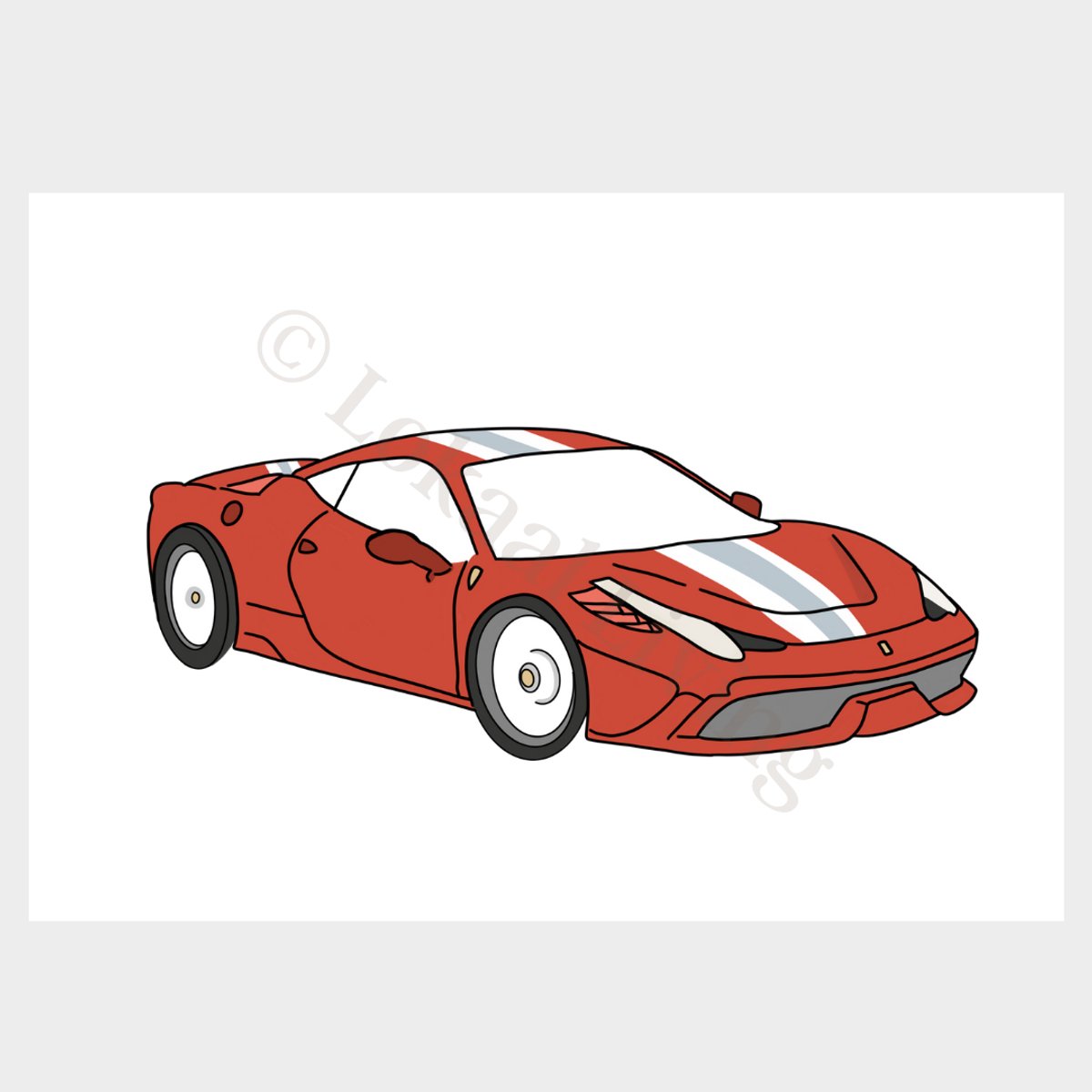 Lokaal Living a4 poster - ferrari - kleur - sportwagen - auto - race auto