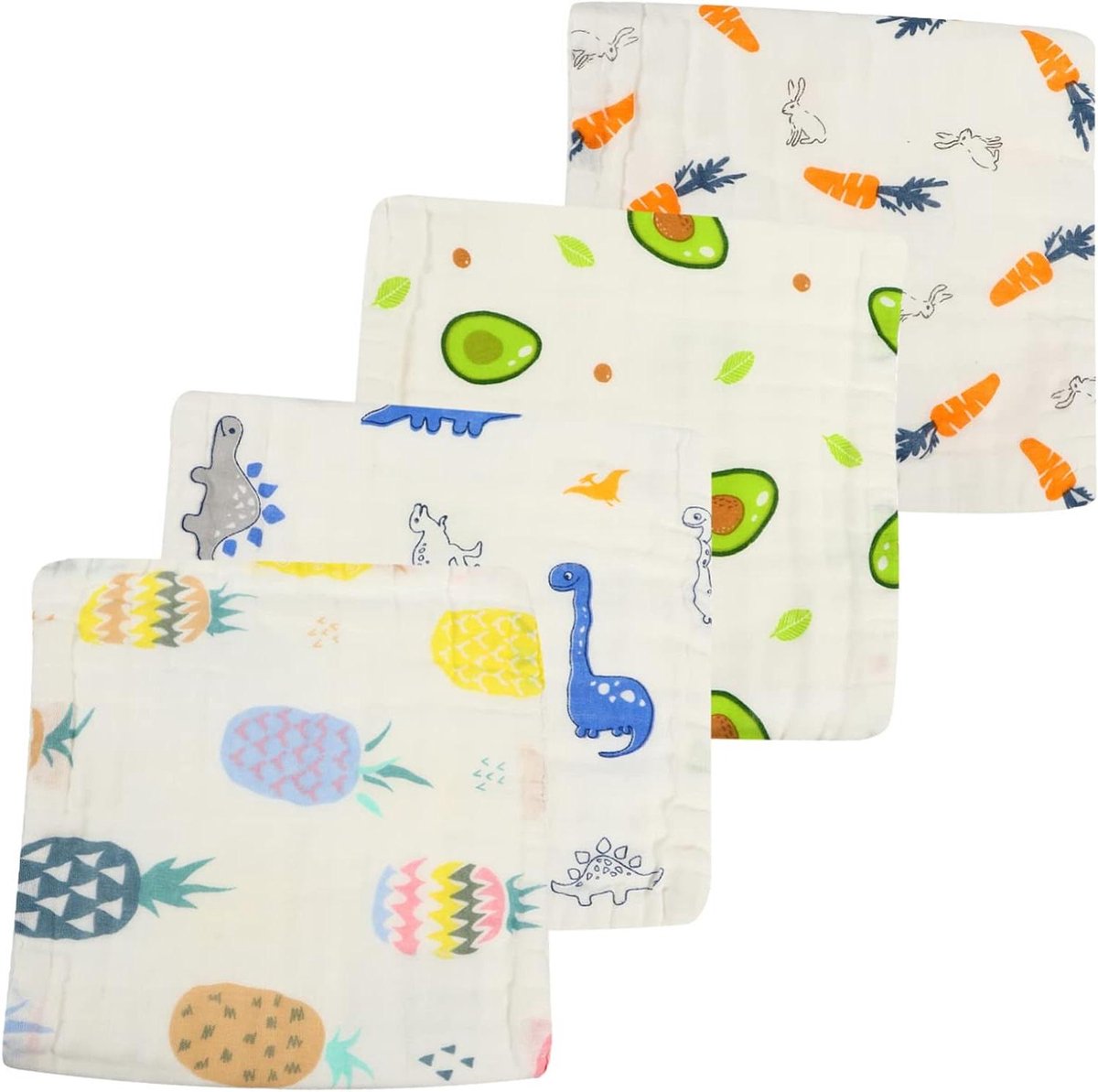 Babyhanddoeken Katoen - Zachte Doekjes - Babyverzorging Thuis - Super Absorberend - 4 Stuk