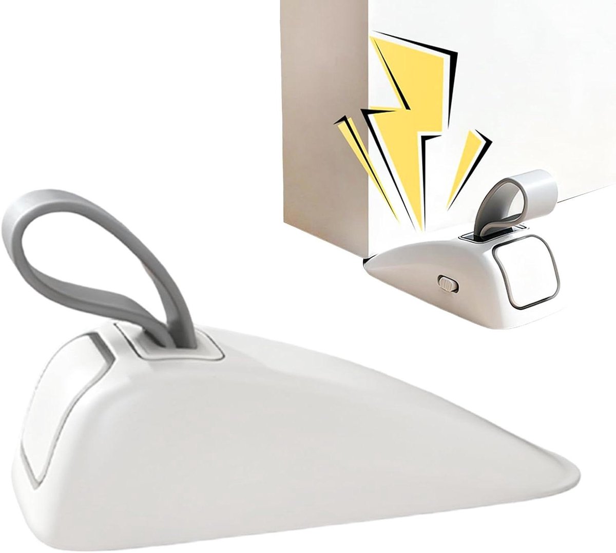 Deurwig Alarm - Veiligheidsstopper Dubbel - Extra Beveiliging - Luide Alarmfunctie - 13x5.5x5.5 cm - Wit