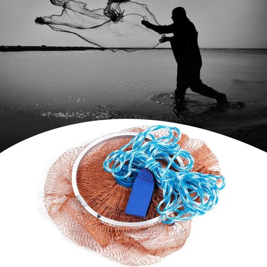 Visnet - Werpnet - Vissen - Robuust nylon ontwerp - 2.4 meter - Zwart — afbeelding 2