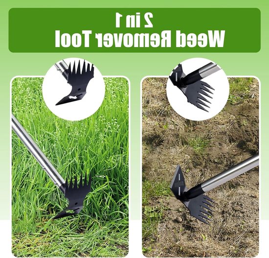 Langhandige Onkruidverwijderaar, 150 cm, 2-in-1 Tuin Gereedschap voor Effectieve Onkruidbestrijding, Handmatige Tuinier Tool voor Gemakkelijk Onkruid Verwijderen — afbeelding 5