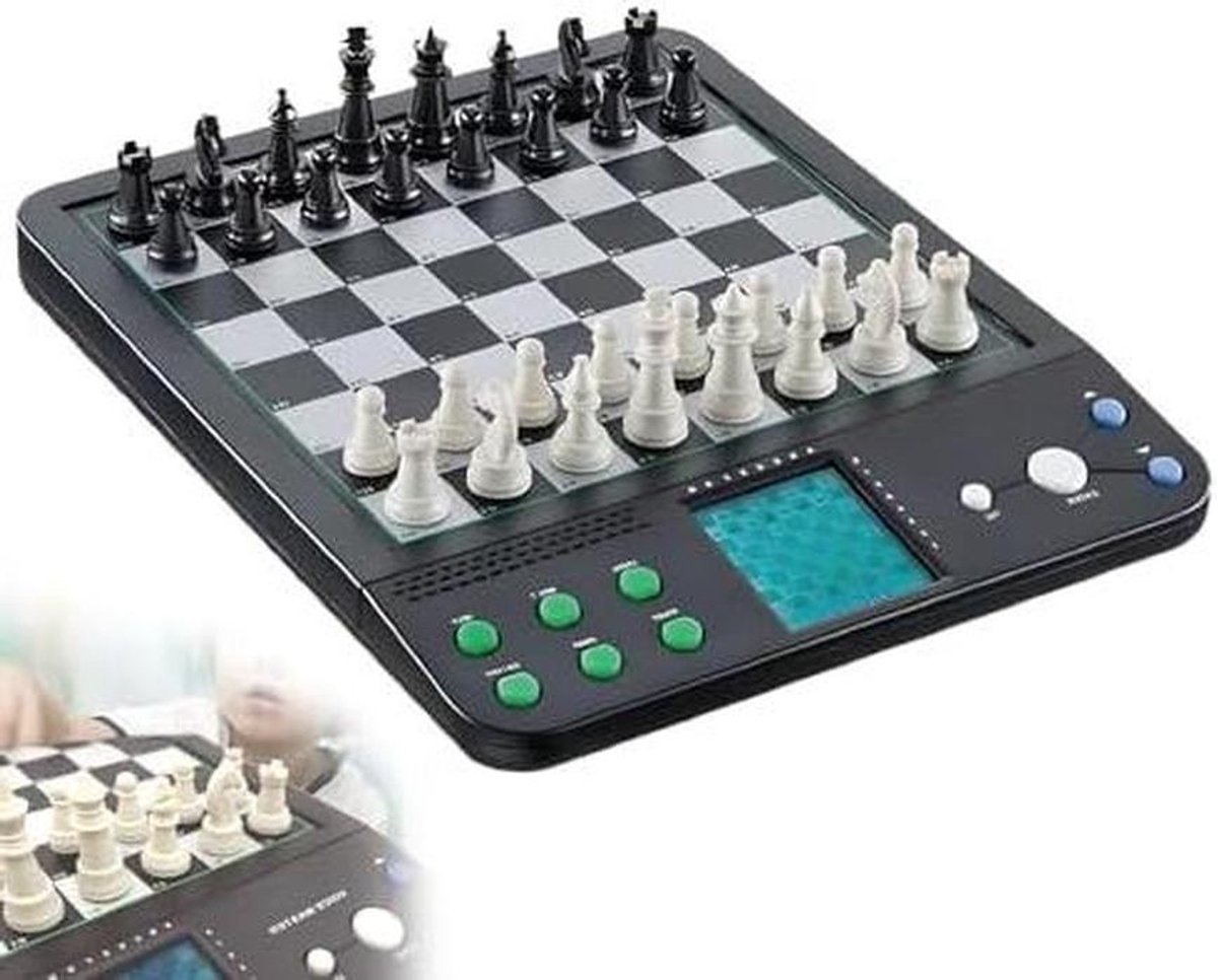 Elektronische schaakset - Slim schaakspel - Strategisch leren - Interactieve spraak - 25.7 cm - Zwart
