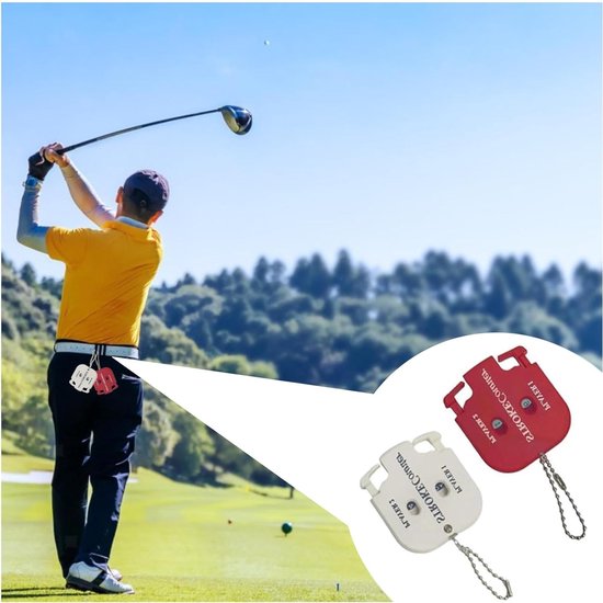 SnelShoppen - 4 Stuks Golf Resultaat Tellers, Puntentellers, Golf Scorer Tellers met Sleutelhanger, Handteller, Impact Monitor, Golf Resultaat Indicat van Snelshoppen — afbeelding 3