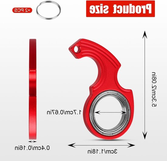 Spinner Toys Sleutelhanger Set van 2 - Stressverlichting Speelgoed voor Kinderen en Volwassenen - Perfecte Cadeaus voor Ontspanning en Vermindering van Angst van Merkloos — afbeelding 5