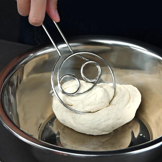 Deeg Mixer - Hand Mixer - Bakken en Koken - Dubbel Oog Ontwerp - 50 gram - Zilver — afbeelding 2