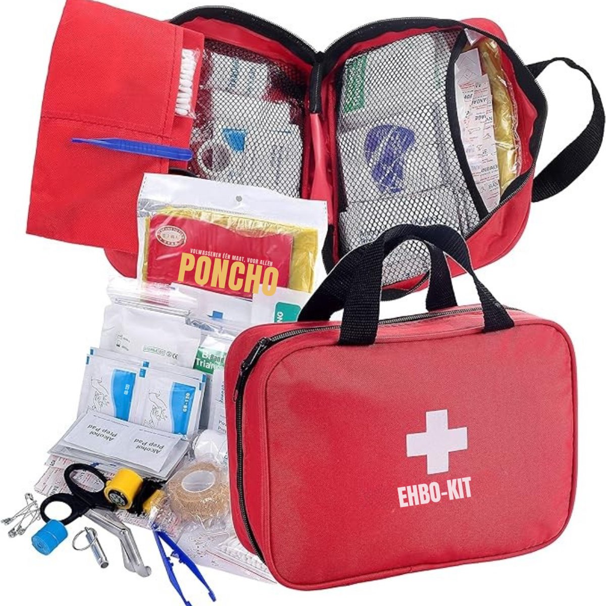 YOR® Ehbo Reisset - Reisset - EHBO - Set 180 Stuks - Rood -‎ 29cm x 22cm x 9cm