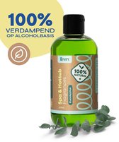 Fles groen spa geur eucalyptus, 250 ml, 100% verdampend op alcoholbasis.