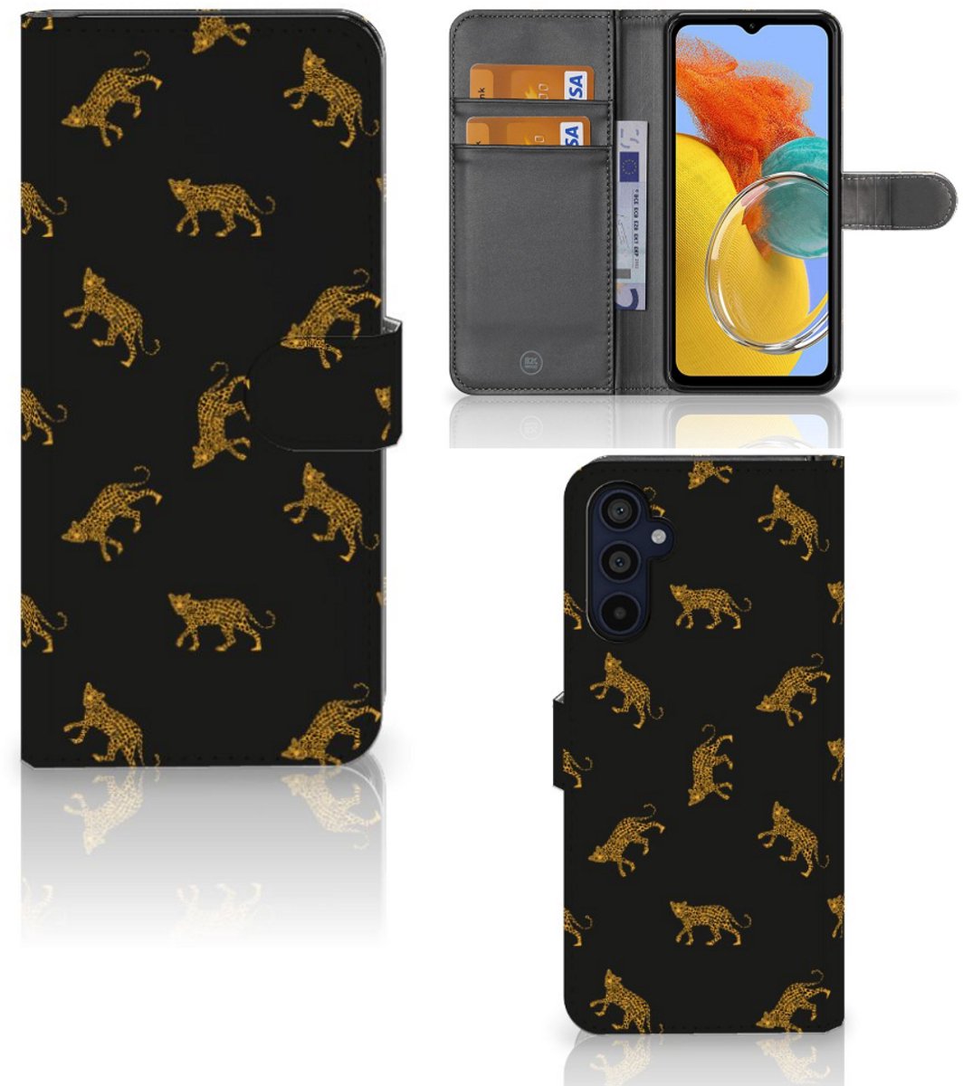 Telefoonhoesje met Pasjes voor Samsung Galaxy M14 Leopards