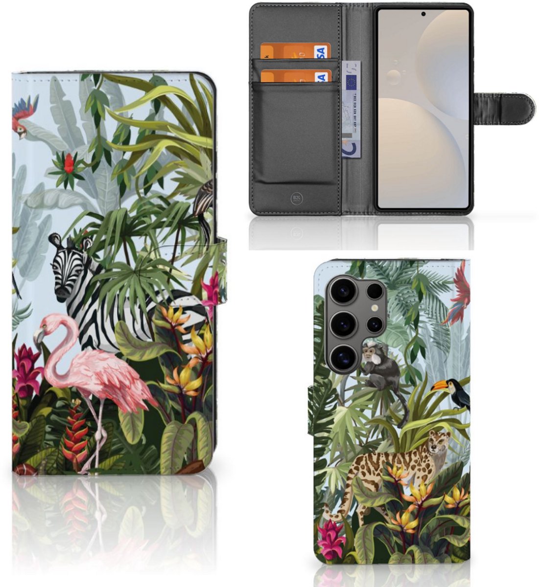 Telefoonhoesje met Pasjes voor Samsung Galaxy S25 Ultra Jungle