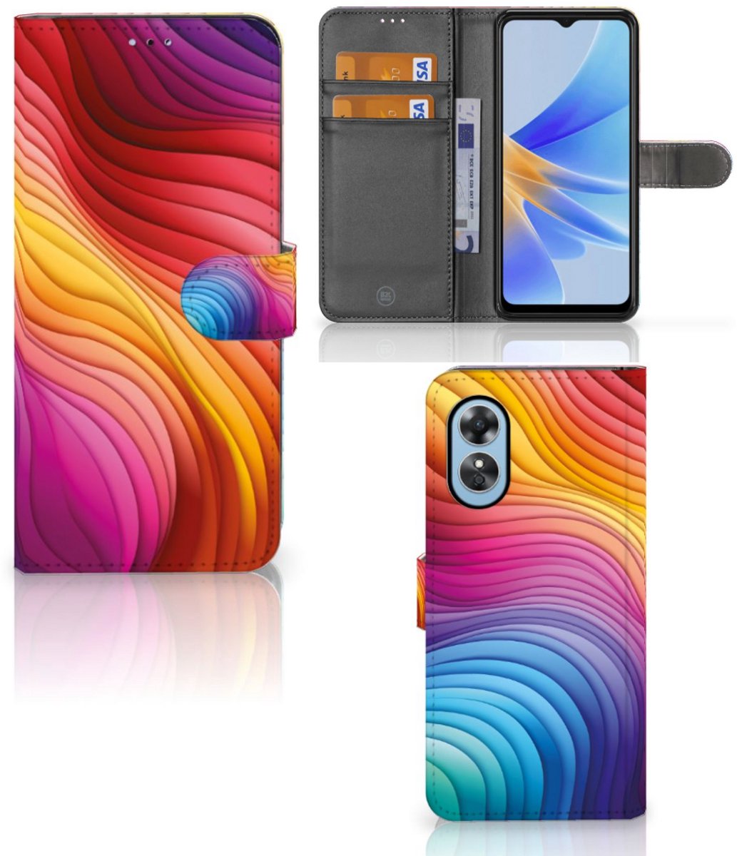 Book Case voor OPPO A17 Regenboog