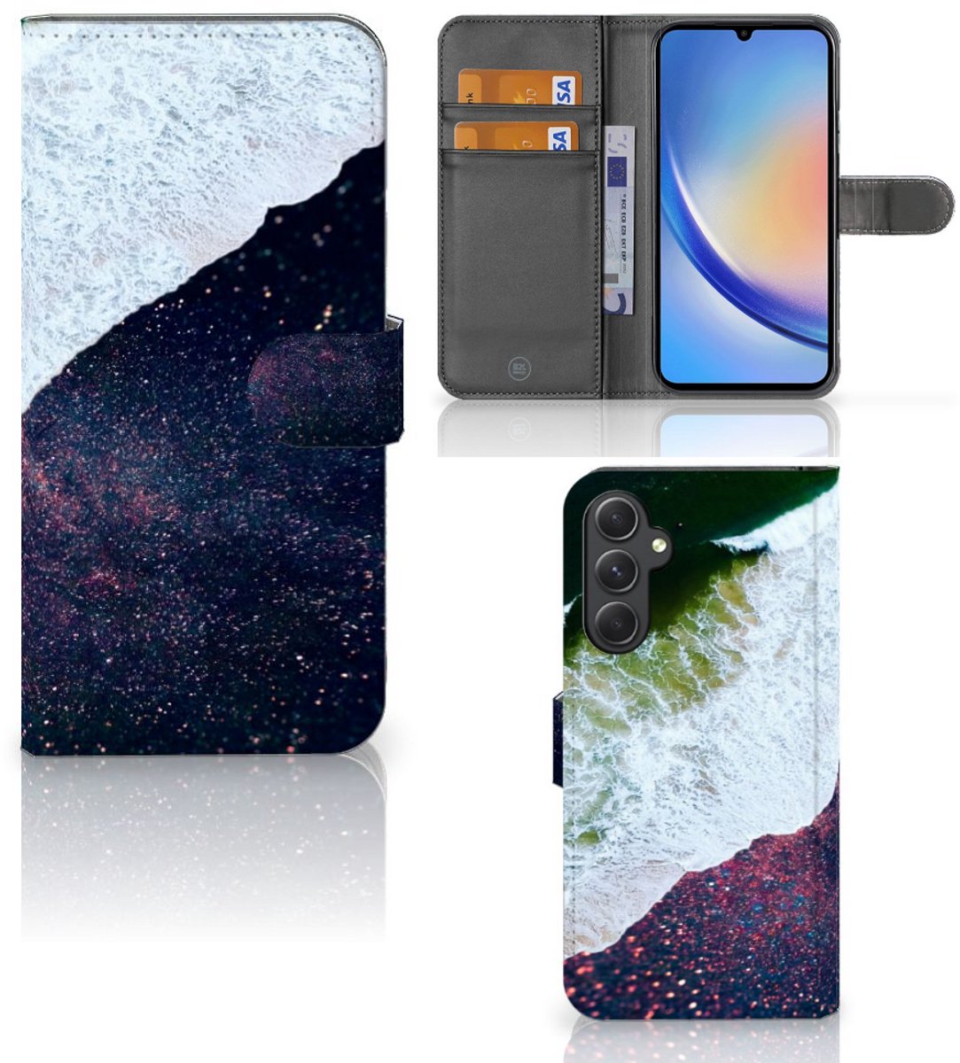 Samsung Galaxy A24 4G Book Case Sea in Space