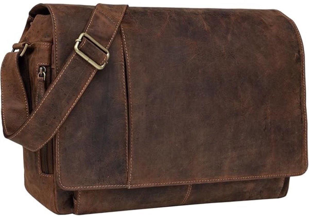 Leren Laptoptas - Laptoptas - Leren Tas - Luxe Leren Laptoptas - Werktas - Schoudertas - Business Tas - Leren Business Tas - 15,6 inch - Bruin - van Imperatoris