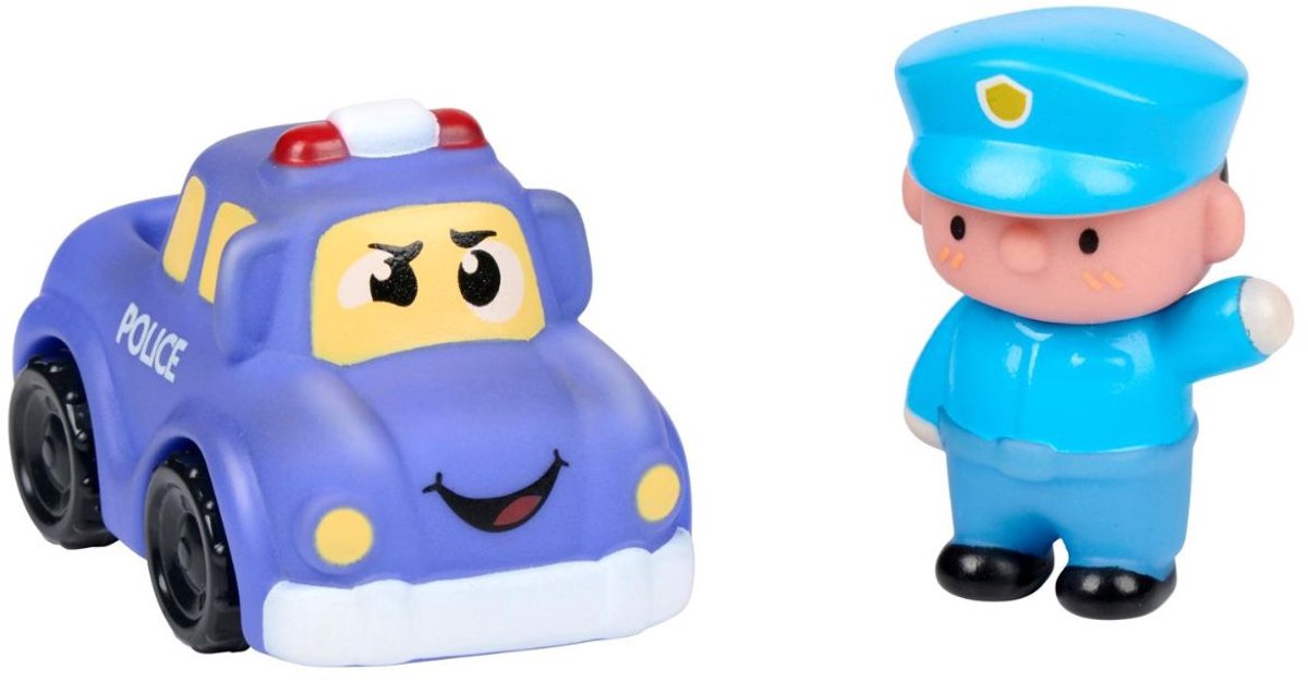 Eddy Toys Politie Speelset - Politieauto met Pop - 2-delig - Blauw