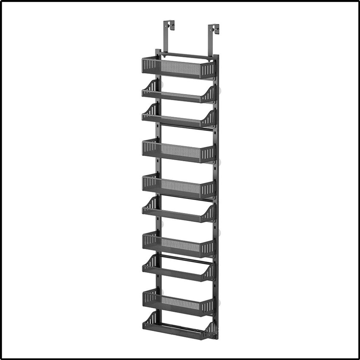 Deur Organizer 10 Laags - Hangend Opbergrek - Metalen Pantry Organizer - Ruimtebesparend Design - Zwart