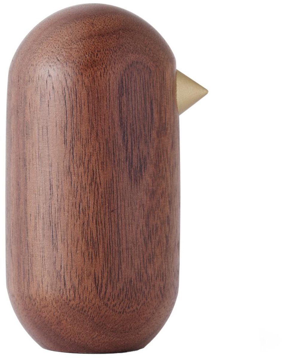 Little Bird Decoratie 7cm Walnoot
