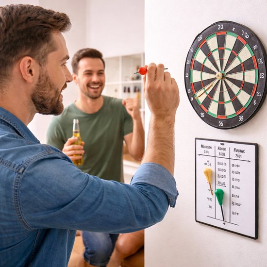Masterdarts Dartbord met Marker/Scorebord - Ø 45 cm. - 6 Pijlen van Master — afbeelding 5