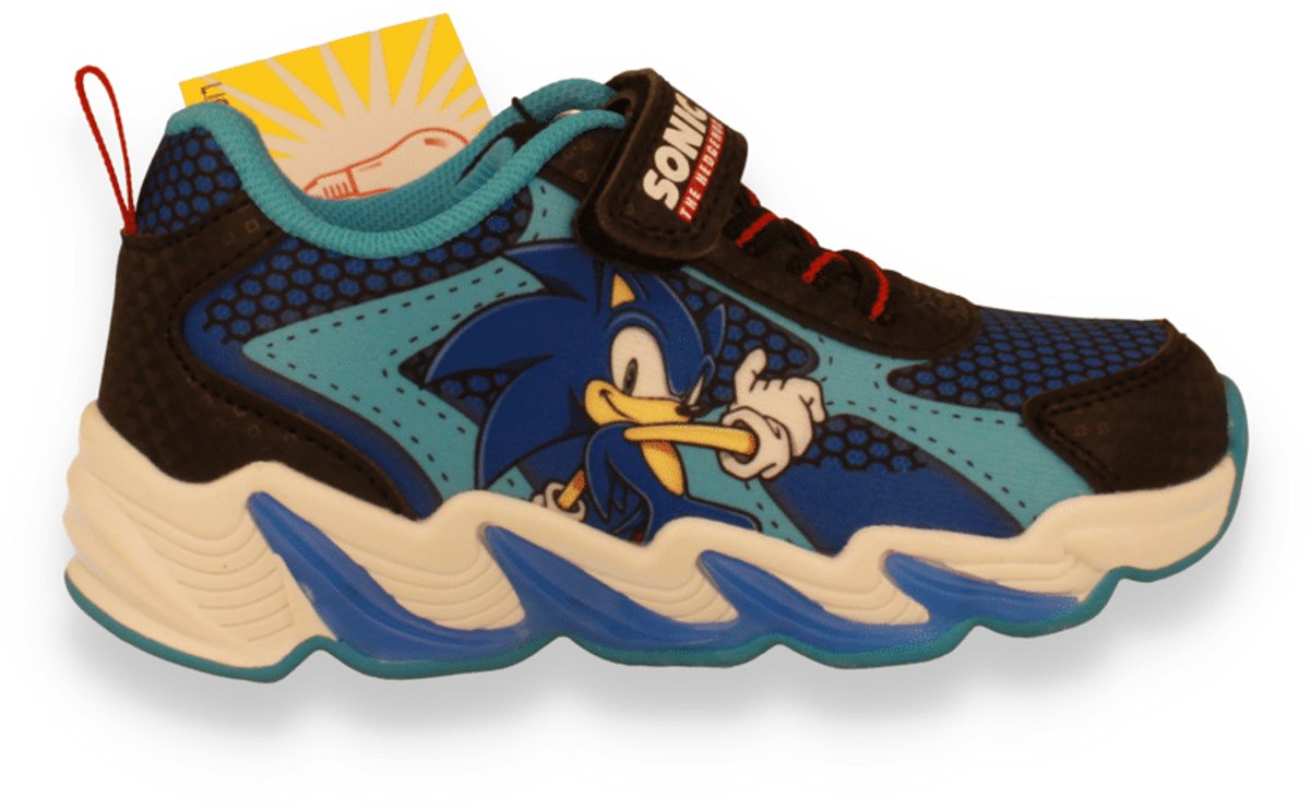 Sonic Jongens Sneaker Met Lichtjes | Zwart | Maat: 25