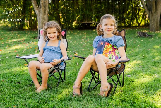Lexorion Kinder Campingstoel met Dierenmotief - Opvouwbare Klapstoel met Bekerhouder & Draagtas voor Tuin, Camping en Picknick - Wit van Merkloos — afbeelding 5