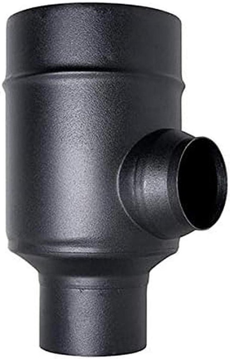 Splitter Kachelpijp - Coaxiale Buisklem - Pelletkachel Aansluiten - Dubbelwandig Staal 316 - 80/130 MM - Zwart