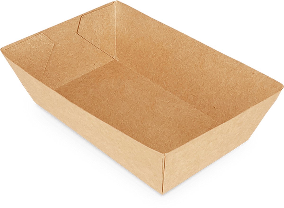 Snackbak - A14 - Patatbak - 50st. - bruin - kraft - 15x8,5x4,3cm