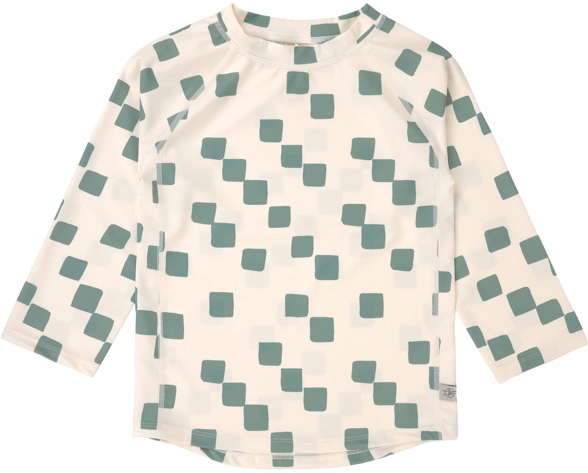 LÄSSIG UV Zwemshirt Long Sleeve Checkerboard Sea Salt / Green 86