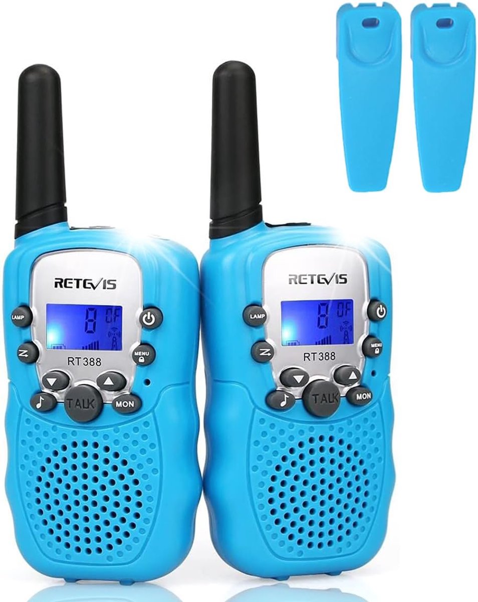 Retevis RT388 Walkie Talkie voor Kinderen-Portofoon 2 Stuks-3KM Bereik-8CH-LED-zaklamp