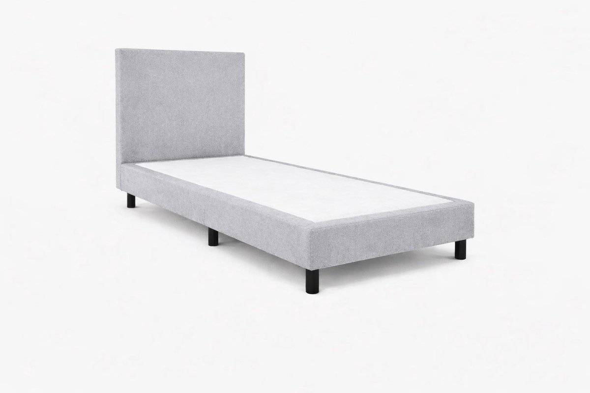 Boxspring Ayla Royal - 70x210 Zonder matras - Grijs Glad - Ayla Matrassen - 1 persoons