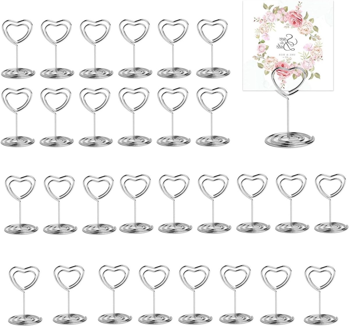 30 Stuks Tafelkaarten in Hartvorm, Foto- en Kaarthouders voor Bruiloften, Evenementen en Restaurants