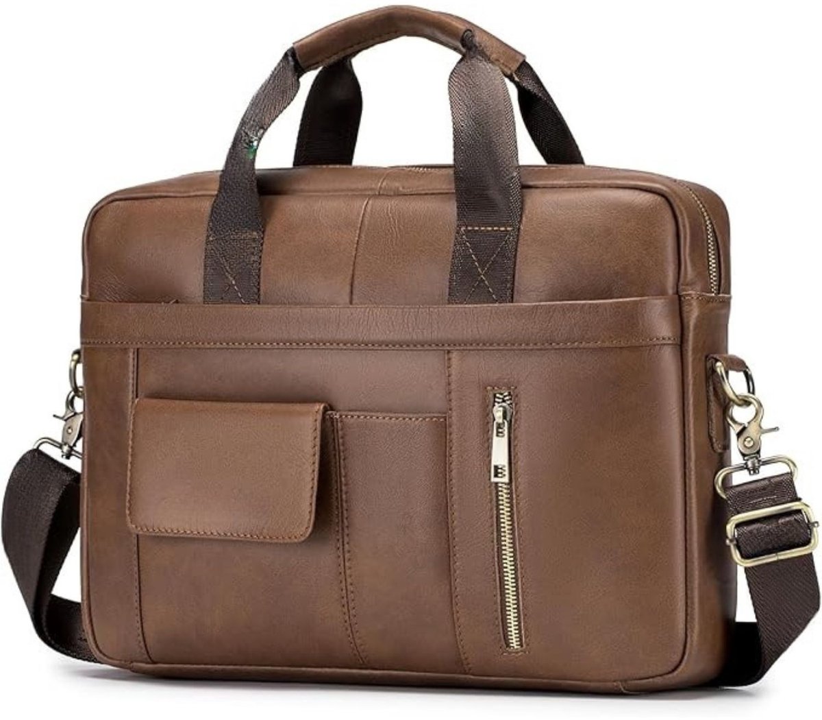 Leren Laptoptas - Laptoptas - Leren Tas - Luxe Leren Laptoptas - Werktas - Schoudertas - Business Tas - Leren Business Tas - 15,6 inch - Koffie - van Imperatoris