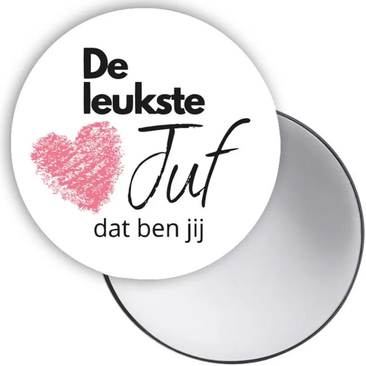 Spiegeltje Juf - De leukste juf dat ben jij - Handspiegel - Spiegel - Make up spiegel