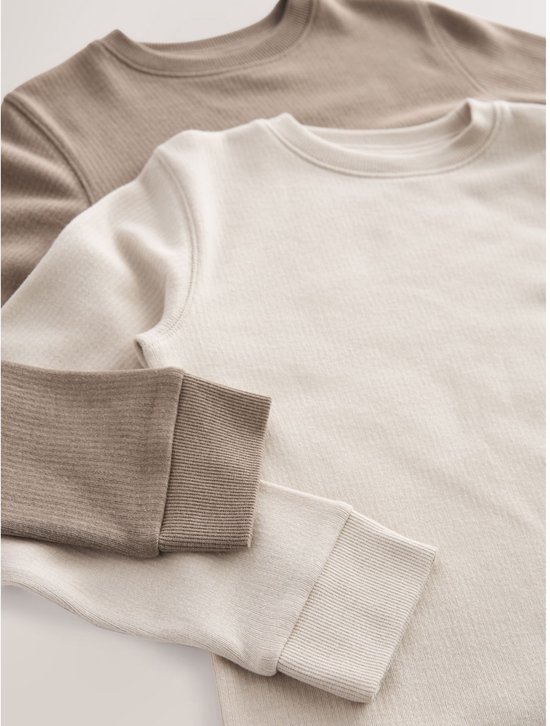 Next - Jongens - 2 -pack thermische tops met lange mouwen - Naturel — afbeelding 3