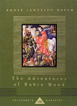 Boek: The Adventures of Robin Hood. Een schilderij toont Robin Hood die een dame redt van een aanval op een paard.